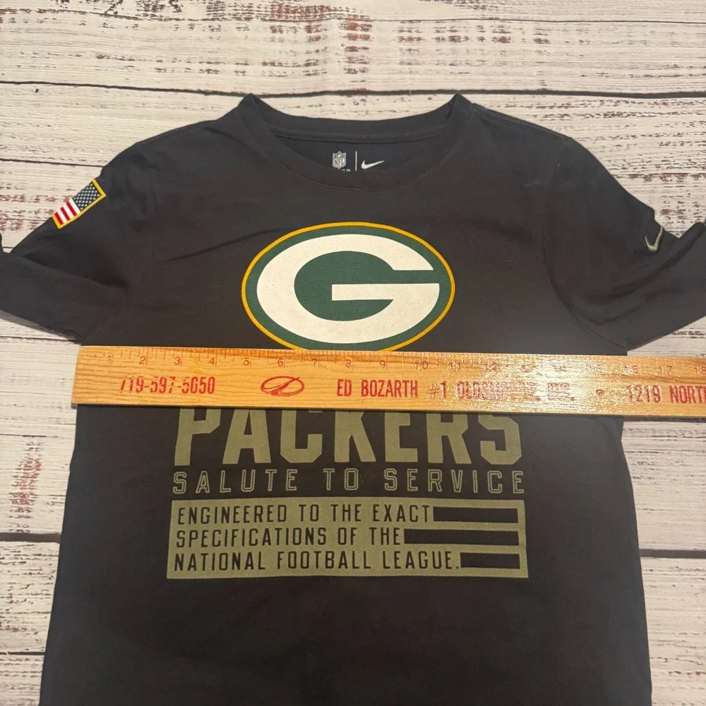 Nike Green Bay‎ Packers Dry Fit NFL Salute to Service Black Shirt Youth Size M
